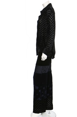 Lot 223 - A Tom Ford for Gucci monogrammed velvet 'pyjama' suit, Autumn-Winter 1997-98