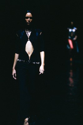 Lot 237 - An Alexander McQueen black cotton jumpsuit, 'The Eye' collection, Spring-Summer 2000