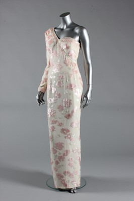 Lot 6 - A Catherine Walker pink sequined ivory crepe gown