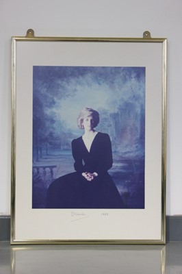 Lot 5A - A signed lithograph of the official portrait of H.R.H. Princess Diana