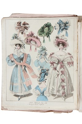 Lot 221 - Four issues of The World of Fashion with 19 hand-coloured plates, 1830-1831