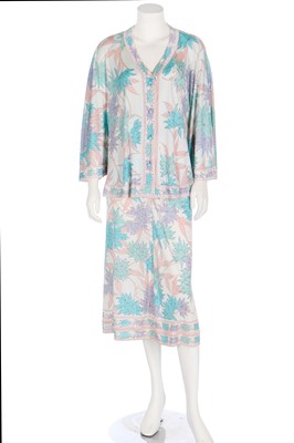 Lot 124 - A Pucci printed jersey two-piece ensemble in pastel shades, 1970s