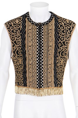 Lot 243 - An early Jean-Paul Gaultier men's knitted and textured cotton/lurex waistcoat, circa 1987