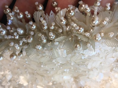 Lot 397 - A Felisa Irigoyen couture pearlised cocktail ensemble, 1968-69