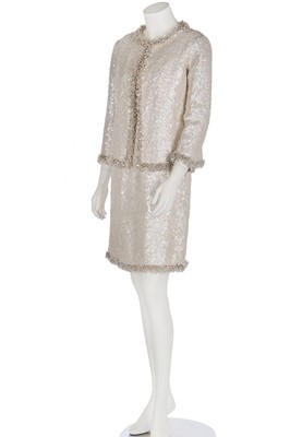 Lot 397 - A Felisa Irigoyen couture pearlised cocktail ensemble, 1968-69