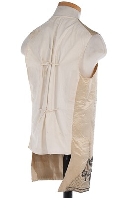 Lot 82 - A gentleman's embroidered ivory satin...