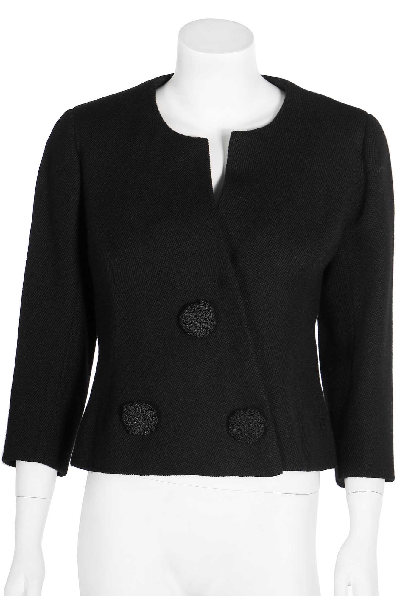 Lot 179 - A Balenciaga couture black tweed jacket, Autumn-Winter 1961