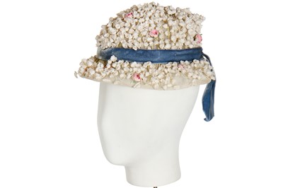 Lot 386 - A Givenchy hat covered in Lily of the Valley silk blooms, circa 1958