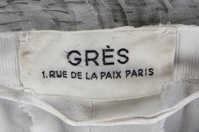 Lot 373 - A Madame Grès couture pleated dove-grey jersey evening gown, late 1940s-early 1950s