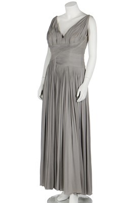 Lot 373 - A Madame Grès couture pleated dove-grey jersey evening gown, late 1940s-early 1950s