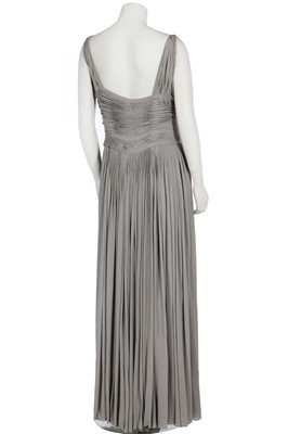Lot 373 - A Madame Grès couture pleated dove-grey jersey evening gown, late 1940s-early 1950s