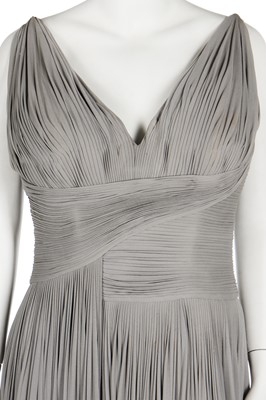 Lot 373 - A Madame Grès couture pleated dove-grey jersey evening gown, late 1940s-early 1950s
