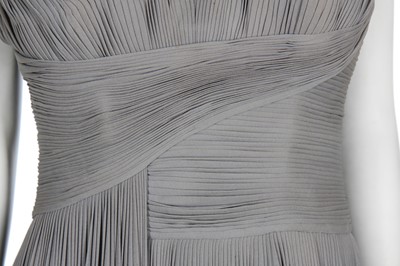 Lot 373 - A Madame Grès couture pleated dove-grey jersey evening gown, late 1940s-early 1950s