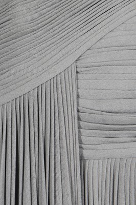 Lot 373 - A Madame Grès couture pleated dove-grey jersey evening gown, late 1940s-early 1950s
