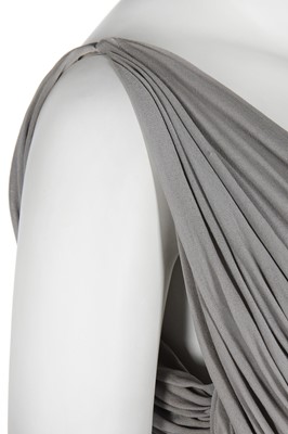 Lot 373 - A Madame Grès couture pleated dove-grey jersey evening gown, late 1940s-early 1950s