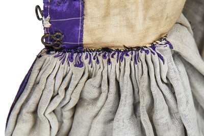 Lot 4 - A gown of violet Mauveine taffeta, 1850s
