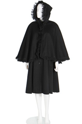 Lot 416 - An Yves Saint Laurent black wool cloak, late 1960s-early 70s