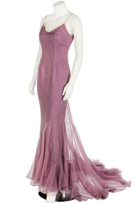 Lot 441 - A John Galliano for Dior dusky-lilac damask silk evening gown, 'In a Boudoir Mood' collection, Spring-Summer 1998