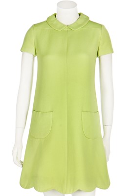 Lot 409 - A good Courrèges lime-green wool mini dress, circa 1968