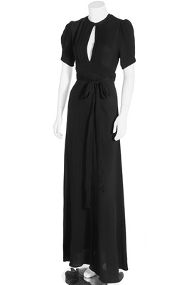 Lot 130 - An Ossie Clark for Radley black moss crêpe 'Come Fly With Me' dress