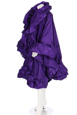 Lot 143 - A Claude Montana purple wool coat, 1980s