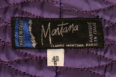 Lot 143 - A Claude Montana purple wool coat, 1980s