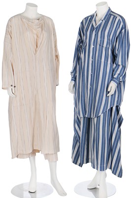 Lot 251 - Two Issey Miyake striped cotton summer ensembles, mid-1980s