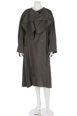 Lot 260 - An Issey Miyake stone-grey linen coat, circa 1985