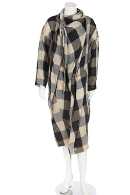 Lot 478 - An Issey Miyake checked cotton coat, probably Spring-Summer 1985