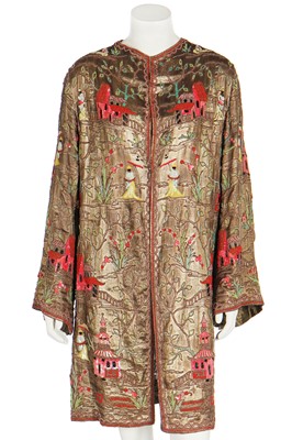 Lot 361 - An embroidered chinoiserie lamé jacket, French, 1920s