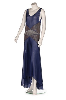 Lot 106 - A rare Jeanne Lanvin couture beaded blue...
