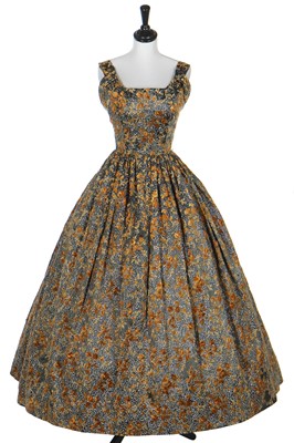 Lot 387 - An early Hubert de Givenchy couture voided velvet evening gown, Autumn-Winter 1954