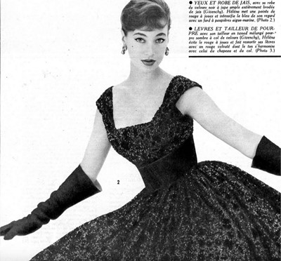 Lot 387 - An early Hubert de Givenchy couture voided velvet evening gown, Autumn-Winter 1954