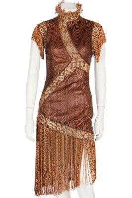 Lot 469 - Givenchy couture by Alexander McQueen, a snakeskin and beaded cocktail dress, Spring-Summer 2001