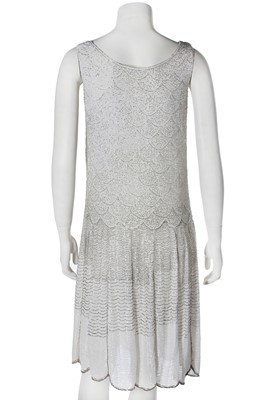 Lot 50 - A white muslin beaded flapper dress, circa 1928