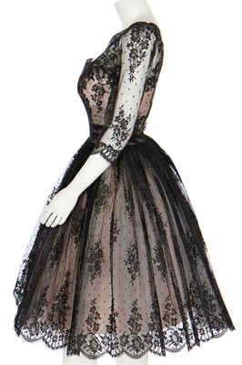 Lot 93 - A Hardy Amies couture 'Chantilly' lace cocktail dress, late 1950s