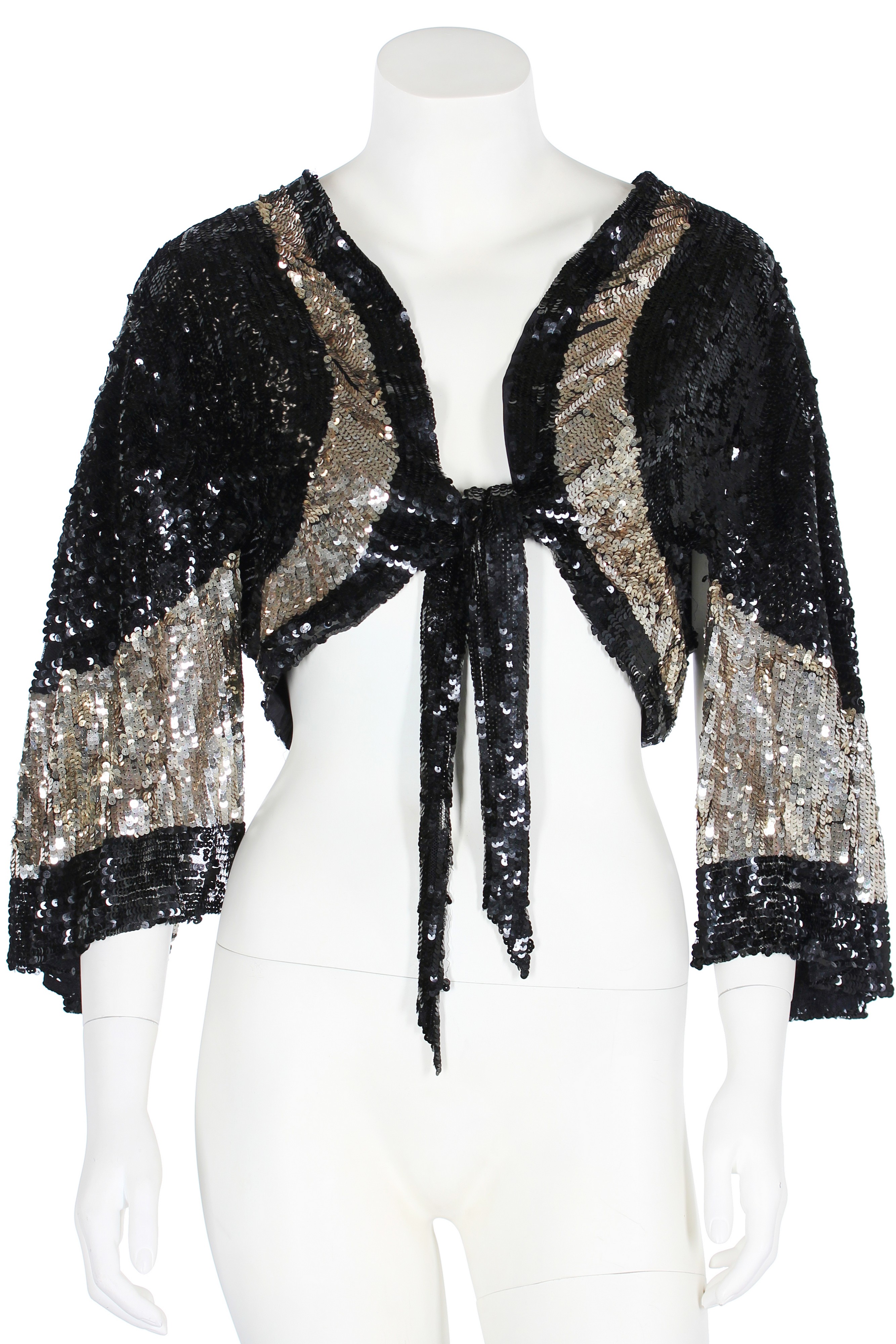 Lot 64 - Three good sequinned evening capelets, 1930s,