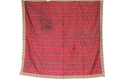 Lot 284 - Four interesting drawloom square shawls, 1820-35