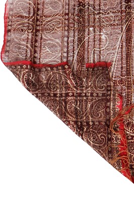 Lot 302 - Six silk/wool gauze summer shawls, 1850-60