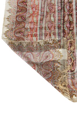 Lot 302 - Six silk/wool gauze summer shawls, 1850-60