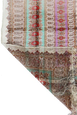 Lot 302 - Six silk/wool gauze summer shawls, 1850-60