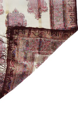 Lot 302 - Six silk/wool gauze summer shawls, 1850-60