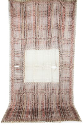 Lot 302 - Six silk/wool gauze summer shawls, 1850-60