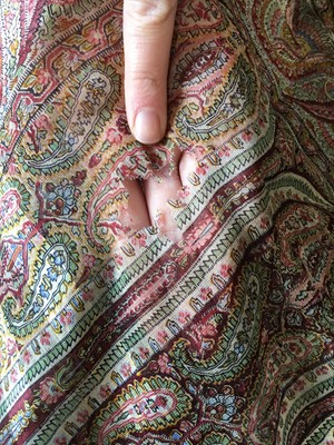 Lot 302 - Six silk/wool gauze summer shawls, 1850-60