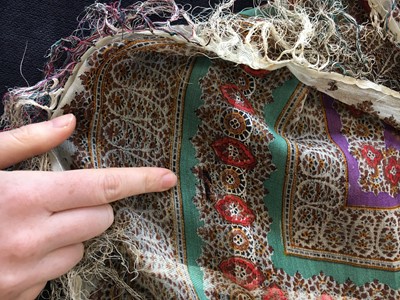 Lot 302 - Six silk/wool gauze summer shawls, 1850-60