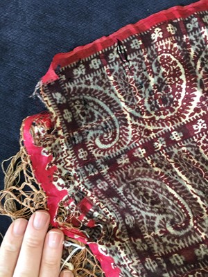 Lot 302 - Six silk/wool gauze summer shawls, 1850-60