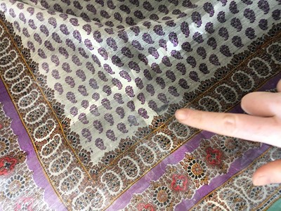 Lot 302 - Six silk/wool gauze summer shawls, 1850-60