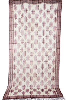 Lot 302 - Six silk/wool gauze summer shawls, 1850-60