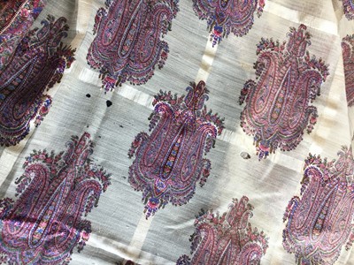 Lot 302 - Six silk/wool gauze summer shawls, 1850-60