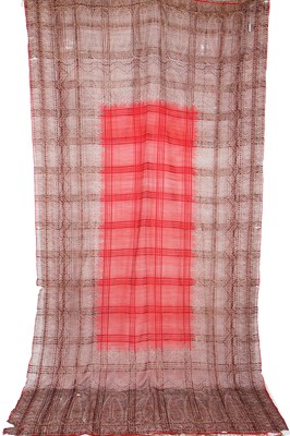Lot 302 - Six silk/wool gauze summer shawls, 1850-60